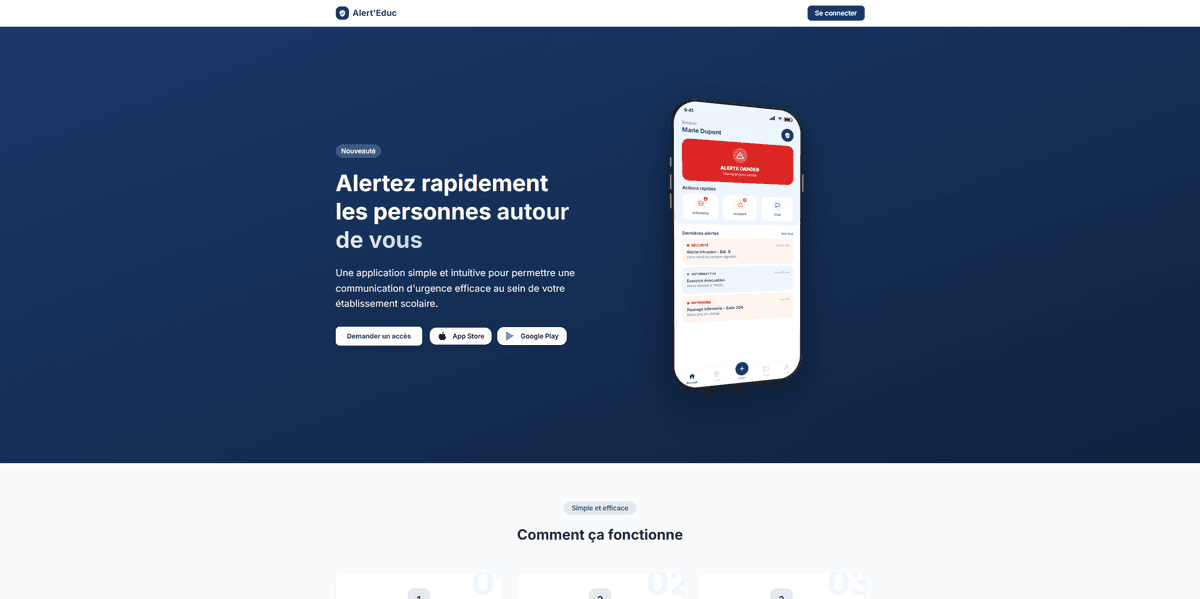 Alert'Educ — Application mobile iOS et Android de communication école-parents créée à Nîmes